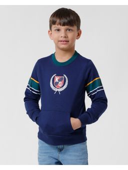 Kate & Oscar - Boys Navy Blue Printed Sweatshirt