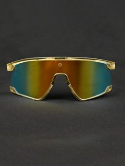 HASHTAG EYEWEAR - Unisex Half Rim Pc Wrap Multi-Color Lens Sunglasses (65)