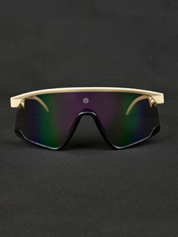 HASHTAG EYEWEAR - Unisex Half Rim Pc Wrap Multi-Color Lens Sunglasses (65)