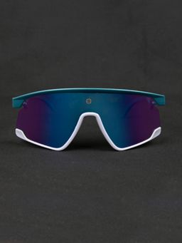 HASHTAG EYEWEAR - Unisex Half Rim Pc Wrap Multi-Color Lens Sunglasses (65)