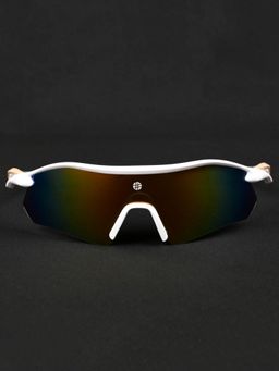 HASHTAG EYEWEAR - Unisex Half Rim Pc Wrap Multi-Color Lens Sunglasses (60)