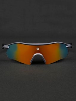 HASHTAG EYEWEAR - Unisex Half Rim Pc Wrap Multi-Color Lens Sunglasses (60)