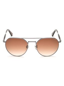 Police - Men Full Rim Metal Oval Brown Lens Sunglasses (55)