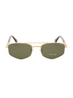 Police - Men Full Rim Steel Irregular Green Lens Sunglasses (55)