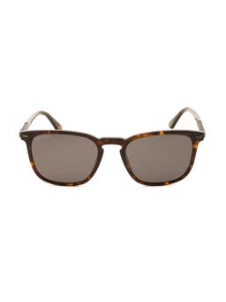 Police - Men Full Rim Acetate Square Brown Lens Sunglasses (54)