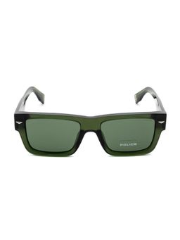 Police - Men Full Rim Acetate Rectangle Green Lens Sunglasses (54)