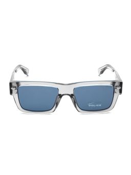 Police - Men Full Rim Acetate Rectangle Blue Lens Sunglasses (54)