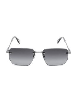 Police - Men Rimless Metal Rectangle Grey Lens Sunglasses (57)