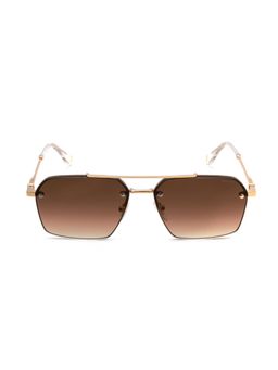 Police - Men Half Rim Metal Square Brown Lens Sunglasses (59)