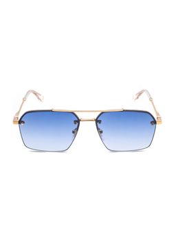 Police - Men Half Rim Metal Square Blue Lens Sunglasses (59)