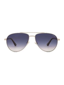 Police - Men Full Rim Steel Pilot Blue Lens Sunglasses (59)