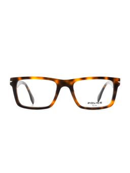 Police - Men Full Rim Acetate Rectangle Brown Eyeglass Frame (52)
