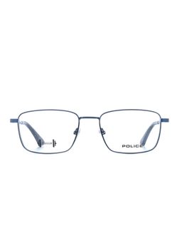Police - Men Full Rim Titanium Rectangle Blue Eyeglass Frame (54)