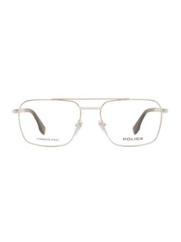 Police - Men Full Rim Steel Irregular Silver Eyeglass Frame (54)