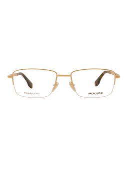 Police - Men Half Rim Steel Rectangle Gold Eyeglass Frame (55)