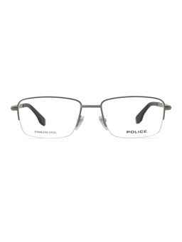 Police - Men Half Rim Steel Rectangle Grey Eyeglass Frame (55)