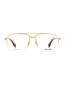 Police - Men Half Rim Steel Irregular Gold Eyeglass Frame (56)