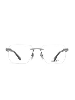 Police - Men Rimless Metal Square Grey Eyeglass Frame (53)