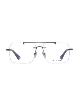 Police - Men Rimless Metal Square Grey Eyeglass Frame (57)
