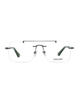 Police - Men Rimless Metal Square Grey Eyeglass Frame (57)