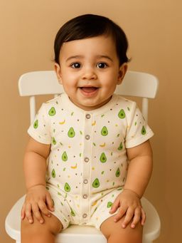 Moms Home - Organic Cotton Newborn Baby White Romper