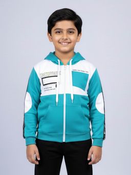 KiddoPanti - Boys Blue Fleece Unstoppable Colorblock Zip-Up Hoodie