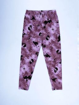 KiddoPanti - Girls Purple Spooky Kara AOP Printed Leggings