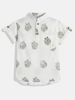 VASTRARTH - Boys White Ethnic Motifs Casual Shirt