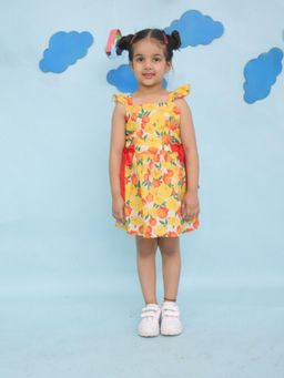 VASTRARTH - Girls Multi-Color Floral Printed Fit and Flare Dress