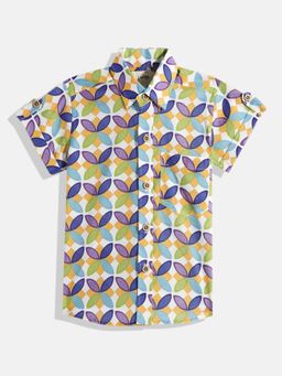 VASTRARTH - Boys Multi-Color Standard Printed Regular Fit Casual Shirt