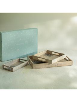 Ellementry - Flora Family Tray (Set of 3) - For Serving & Organizing Purpose - Gifting