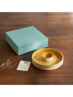 Ellementry - Amber Love Ceramic Chip N Dip Serving Plate