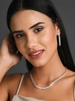 Fida - Luxurious Gold Plated American Diamond Jewellery Set for Women