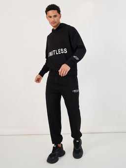 Styli - Men Black Oversized Fit Co-Ord (Set of 2)