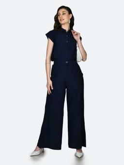 Zink London - Womens Blue Solid Top