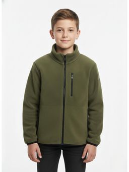 Alan Jones - Boys Olive Fleece Full Sleeves Jacket