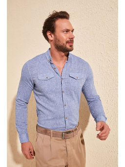 Trendyol - Man Blue Casual Shirt