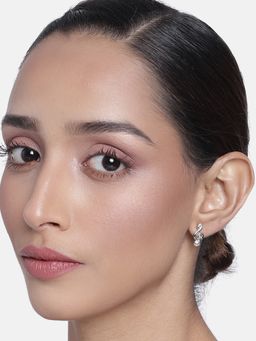 Estele - Rhodium Plated Musical Designer Earrings with Crystals for Women