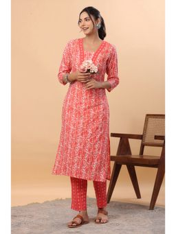 Aditi Wasan - Red Cotton Kurta With Pant