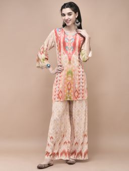 Shree - Women Liva Multicolor Ikat Print Co-Ord Set