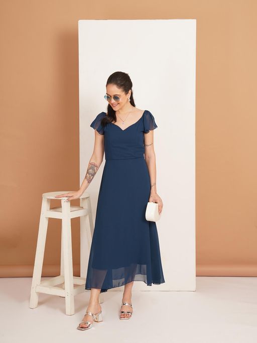 fit and flare georgette dress Buy Yellow Embroidered Fit & Flare Georgette Dress Online for Woman