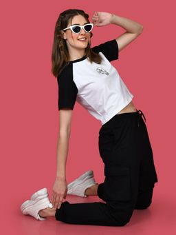 Zink London - Womens White Printed T-shirt