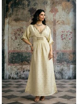 Saanjh by Lea - Sitara Ivory Hand Embroidery Maxi Dress