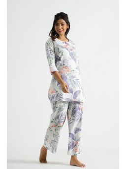 Mamicha - Ivory Printed Flamingo Breeze Co-Ord (Set of 2)