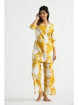 Mamicha - Yellow Printed Mirage Ready-To-Wear Co-Ord (Set of 2)