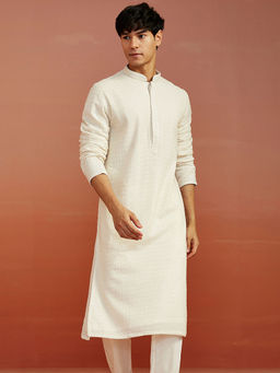 Vastramay - Men Georgette Embroidered Kurta