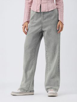 The Souled Store - Denim Grey Women Straight Fit Jeans