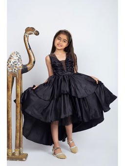Jelly Jones - Girls Black Asymmetric Gown