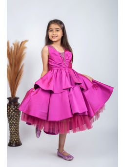 Jelly Jones - Girls Pink Asymmetric Dress