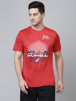ASICS - Mumbai Graphic Red Casual T-Shirt